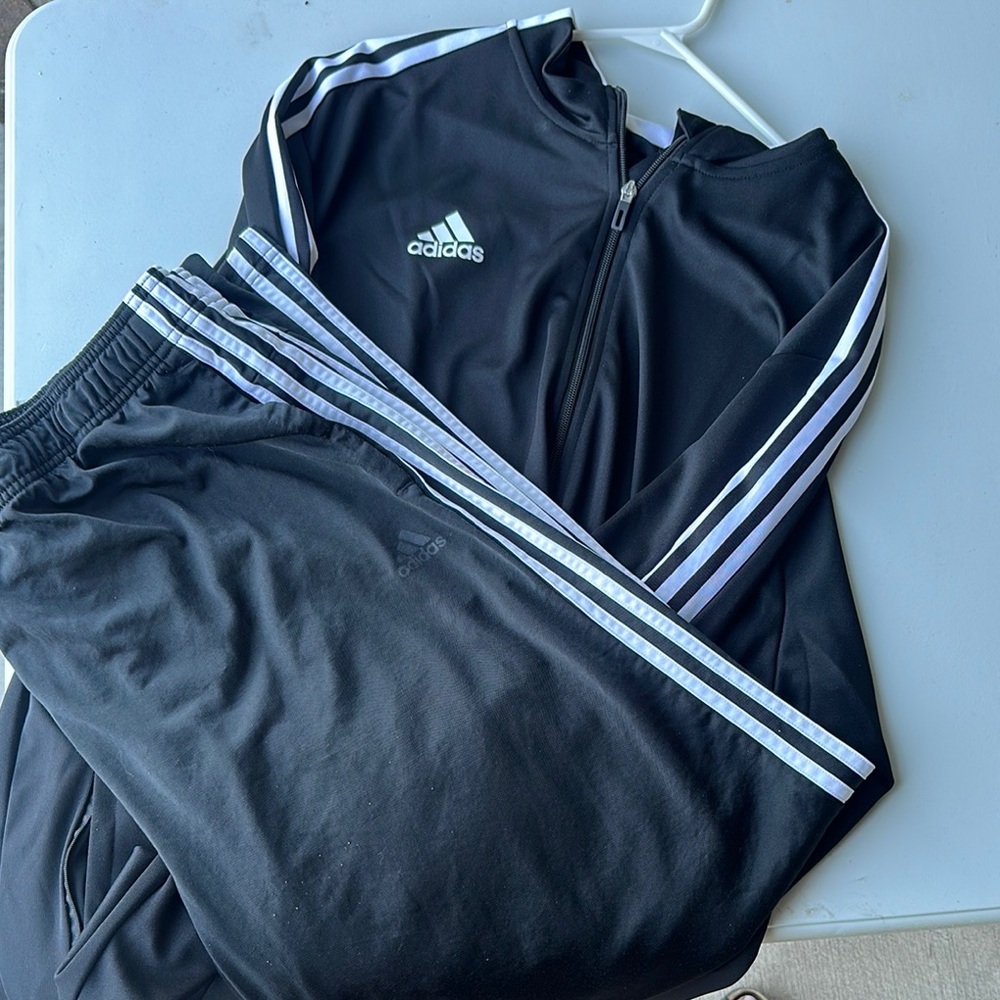 Adidas Black and White running suit